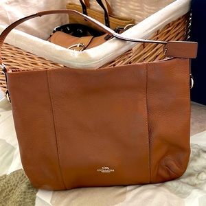 Coach brown leather hobo
